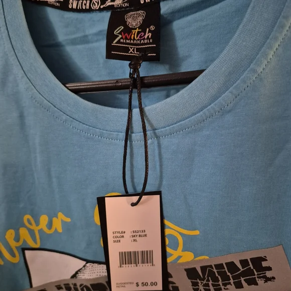 Blue Graphic T-Shirt for Men - Picture 2 of 3